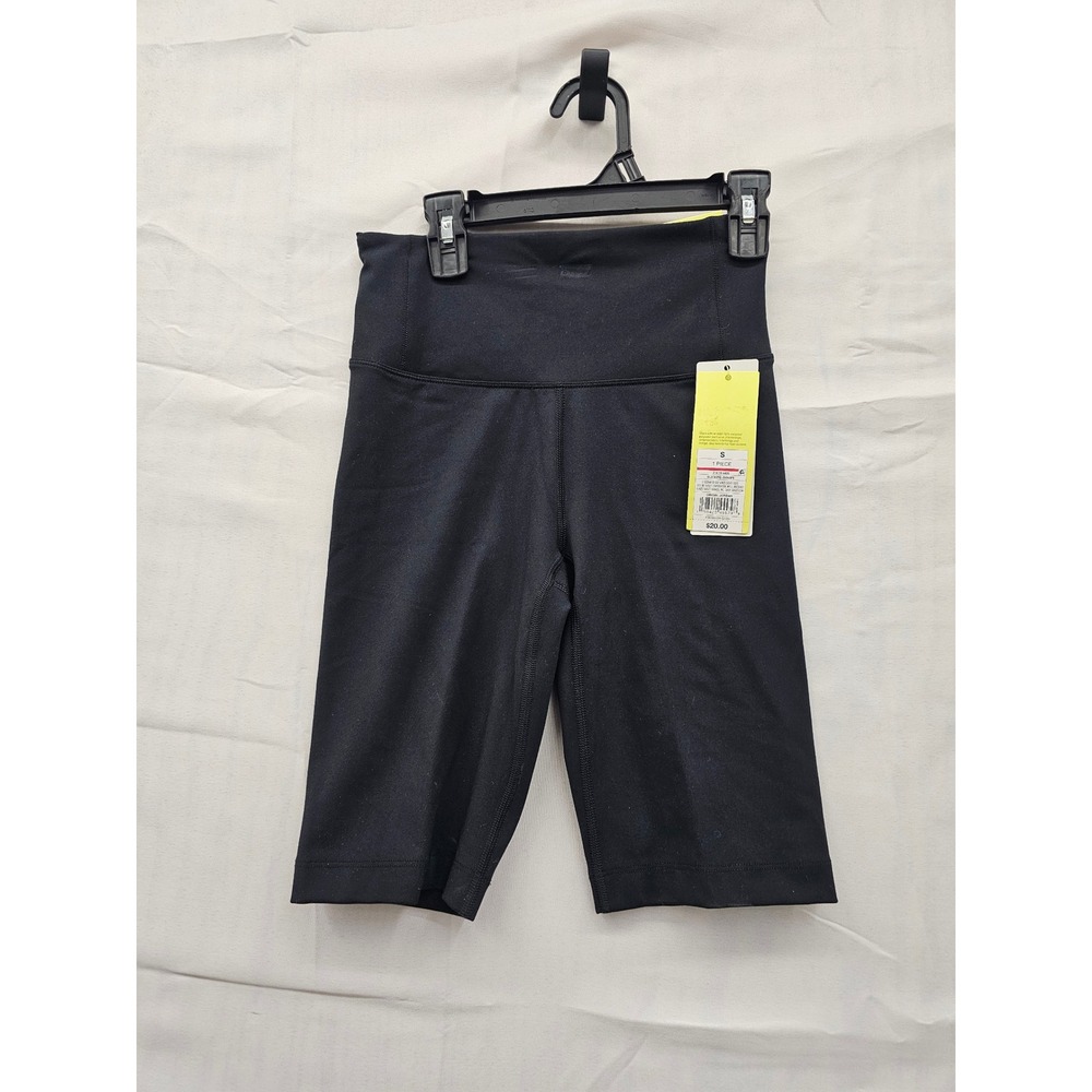 All in Motion Dynamic Flex Bike Shorts Black High Rise 10" Inseam Womens Small